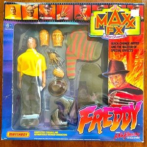 1989 vintage Freddy Kruger doll with interchangeable faces by matchbox